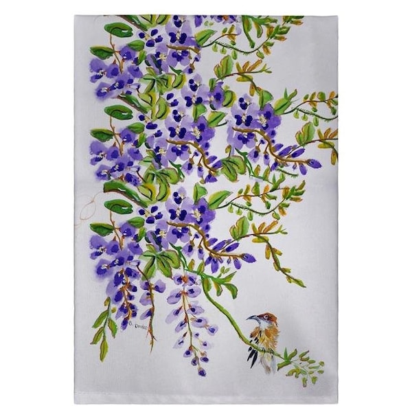 Betsy Drake Betsy Drake GT959 20 x 20 in. Wisteria & Bird Guest Towel GT959 - main